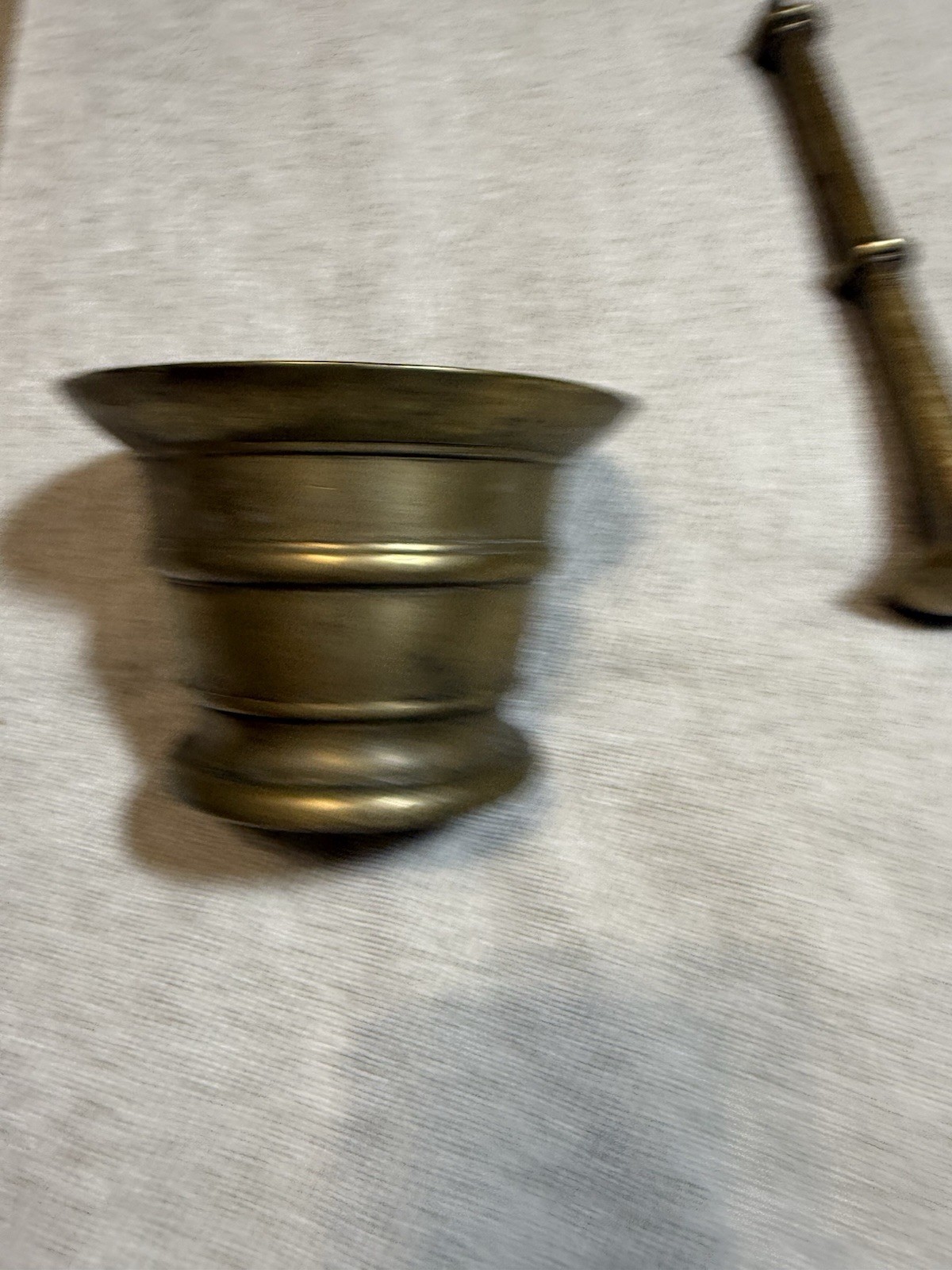 Heavy Solid Brass Mortar Pestle Apothecary Pharmacist Druggist