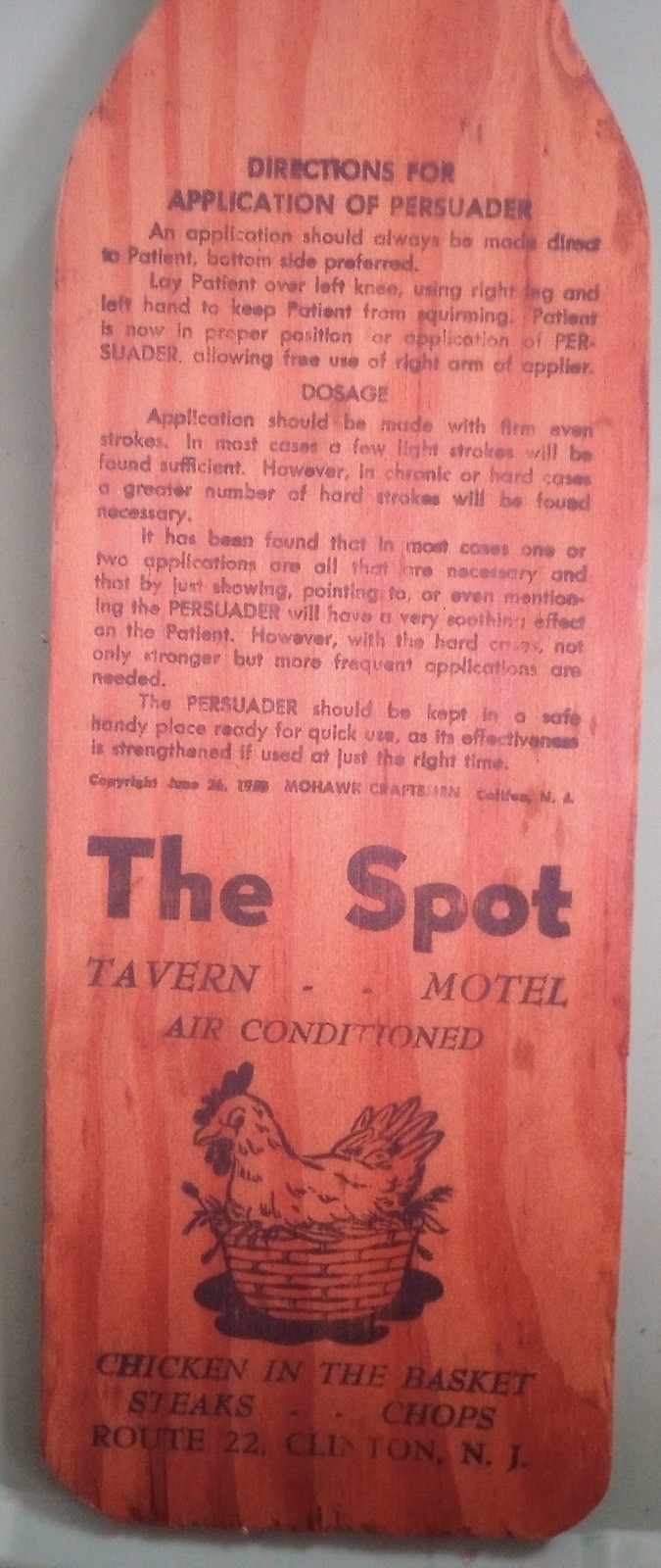 1950’s The Persuader A 19th Century Remedy For Childlike Ills The Spot Tavern NJ