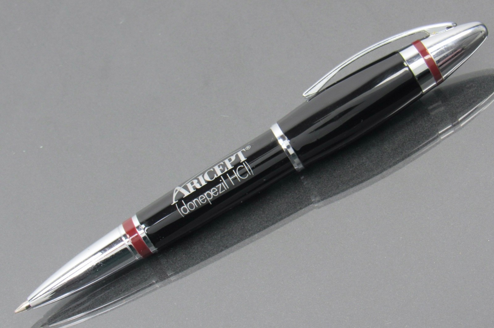 Black & Silver Aricept Metal PEN Drug Rep Pharmaceutical Promo Advertising