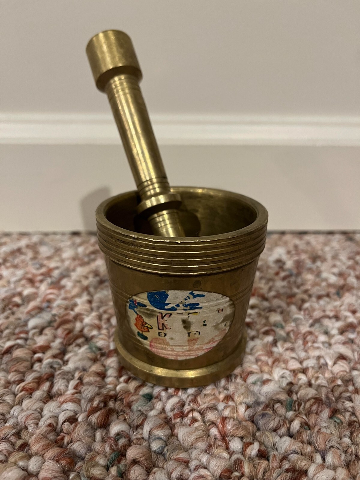 Vintage Brass Mortar and Pestle – Pre-Owned, Good Condition for Age