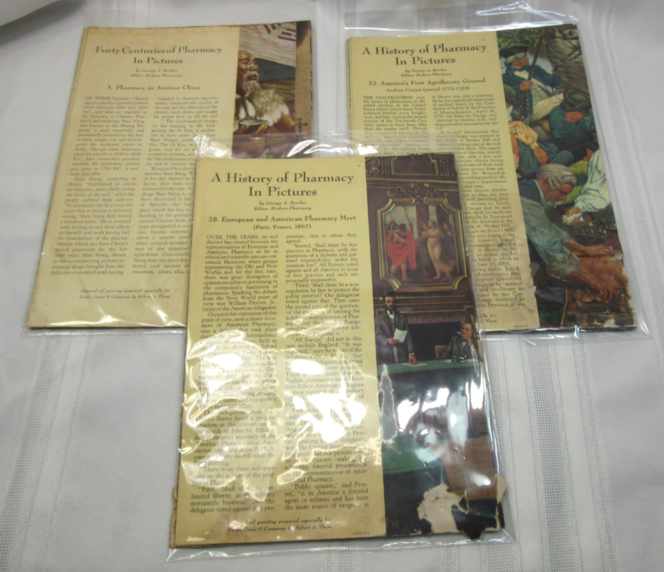 “A History of Pharmacy” in Pictures Set of 19 Prints Park Davis 1950’s