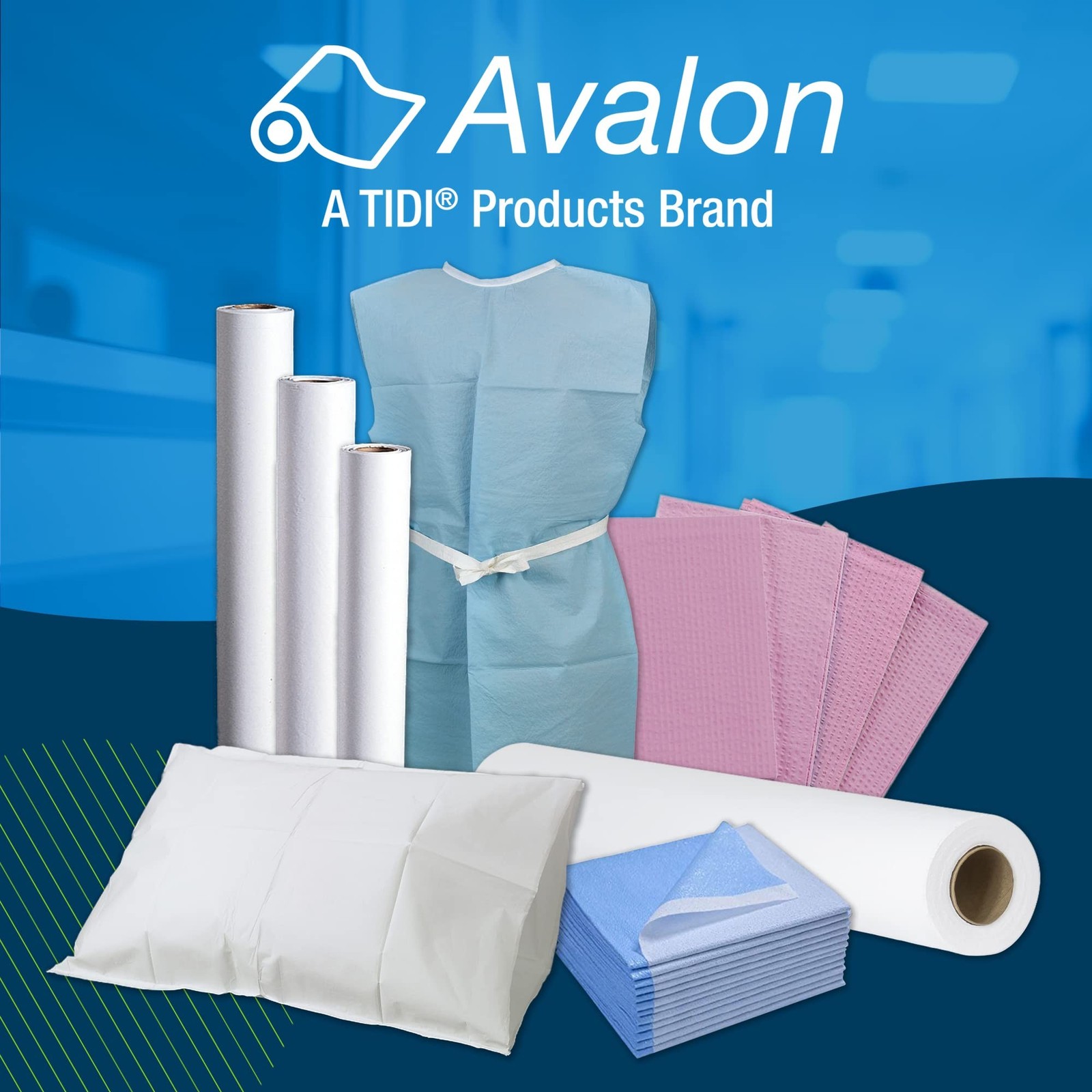 TIDI 618 Avalon Papers Chiro Headrest Roll, Fluid and Barrier Protection, Abs…