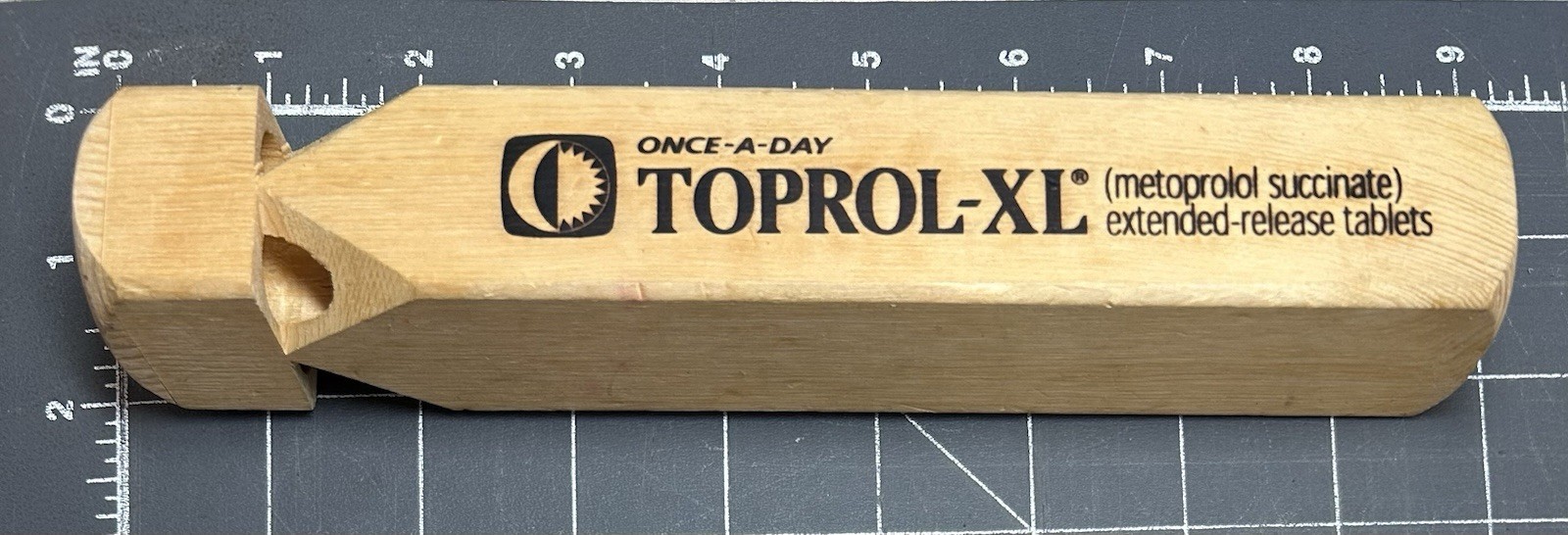 Atacand Toprol-XL AstraZeneca AZ Pharmaceutical Advertising Wooden Train Whistle