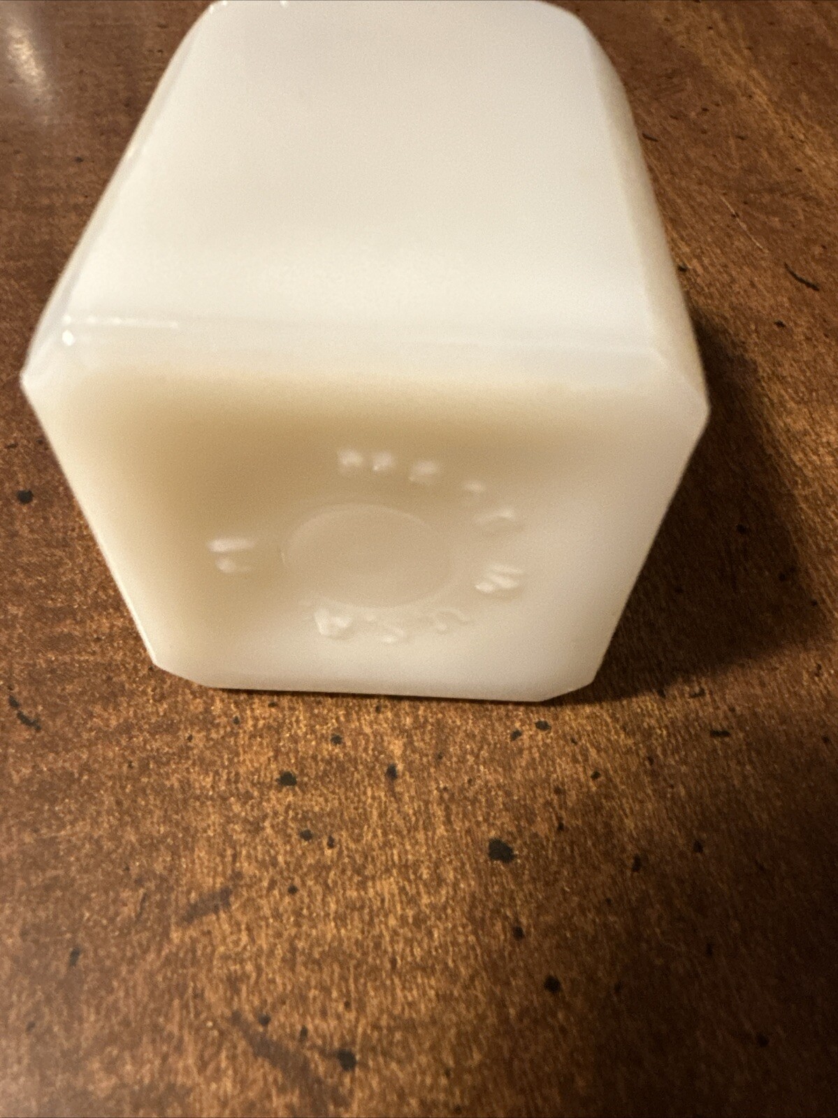 Vintage 1940’s White Milk Glass USA Square 3″ Tall Old Ointment Medicine Jar#260