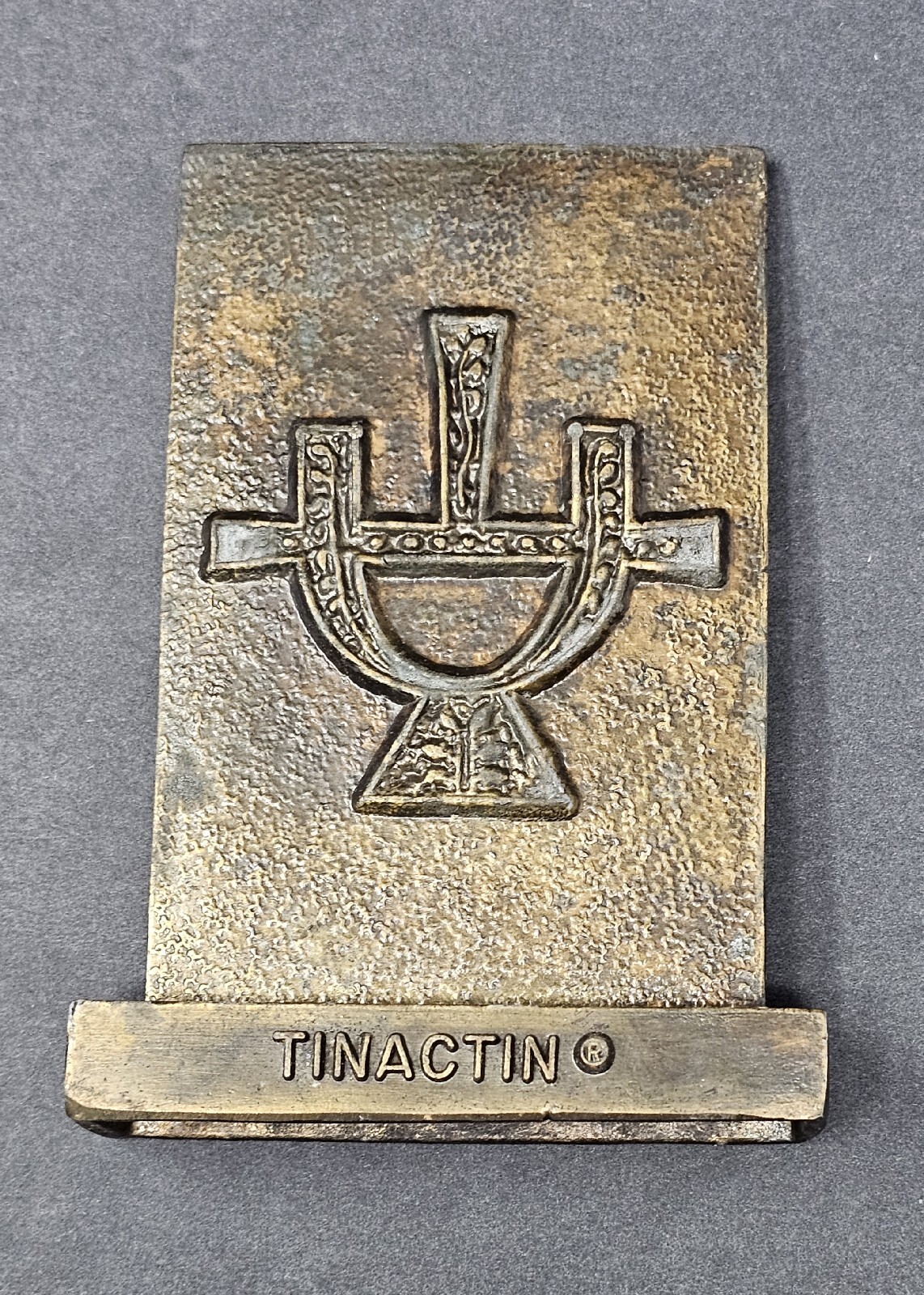 Pair Of Vintage Metal Paperweights With Tinactin Advertisement (1978 & 1981)
