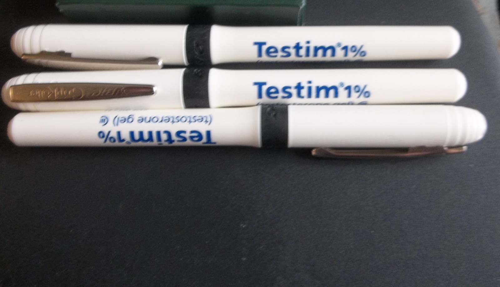 Testim 1% Promotional Pen – Bic Grip Roller, Medium Weight (Lot of 3, Dried Tips