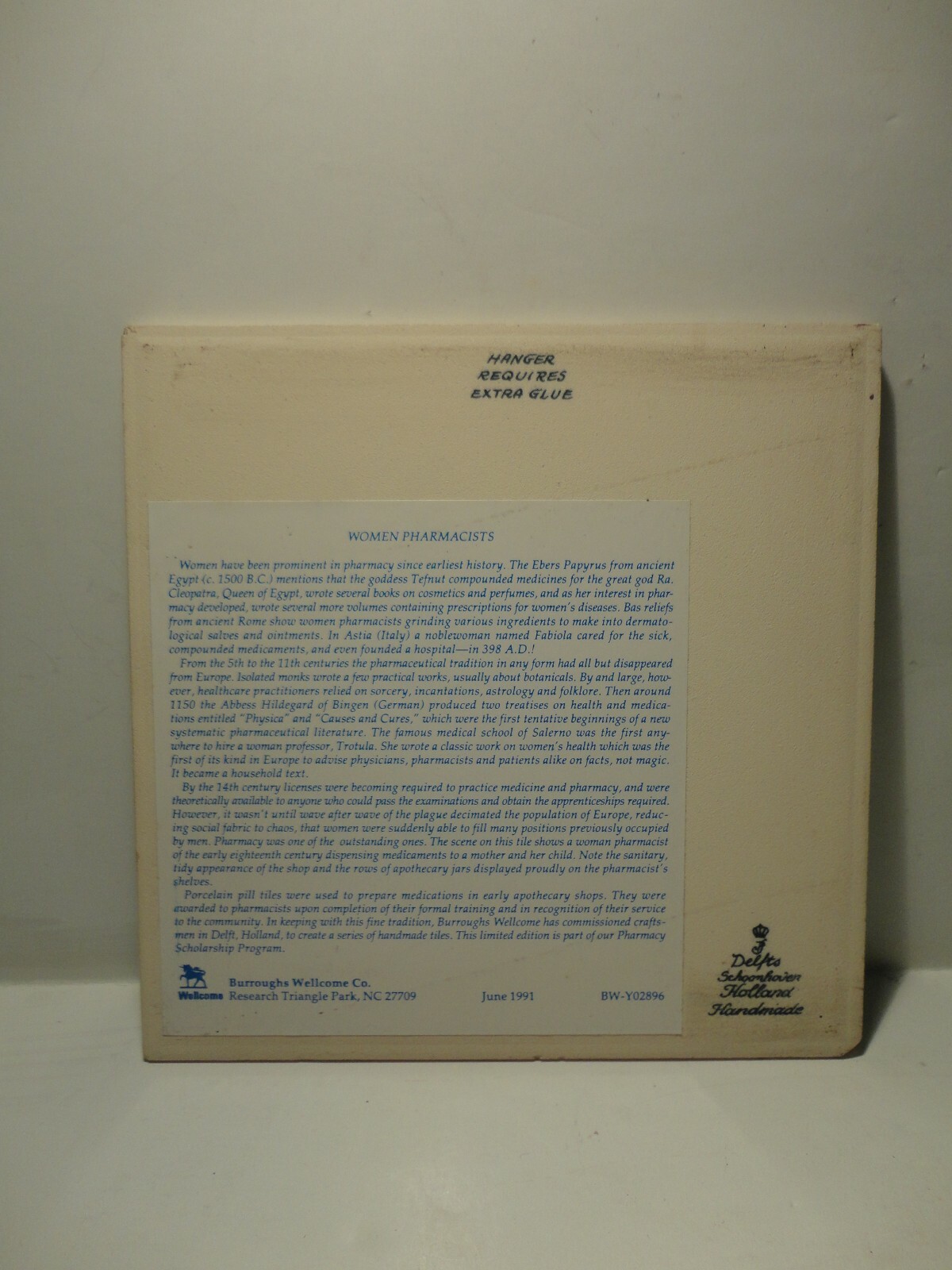 BURROUGHS Pharmaceutical English Pill Tile Pharmacy Apothecary Set Delft 8 of 12