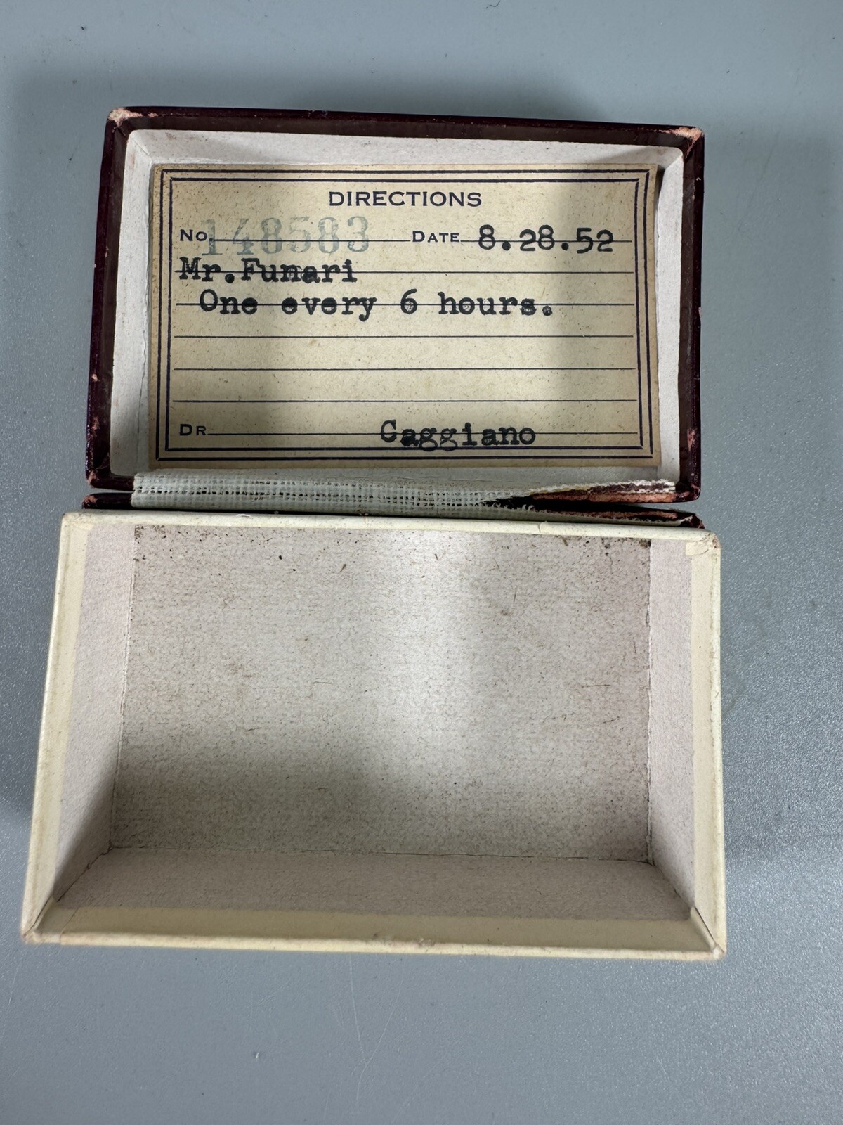1952 Elm Pharmacy Pill Box Montclair NJ Vintage Prescription Ephemera