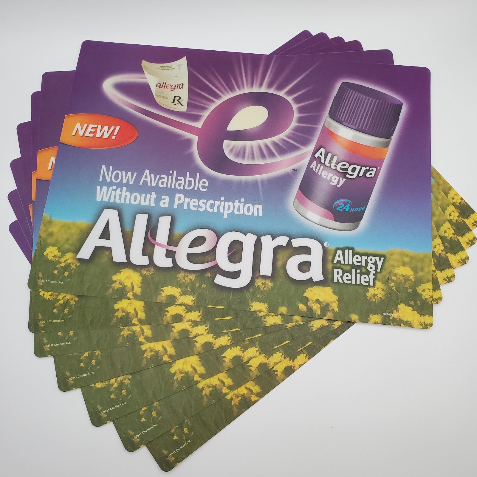 7 Allegra Counter Clings Placemat Pharmaceutical Drug Promotional Collectible