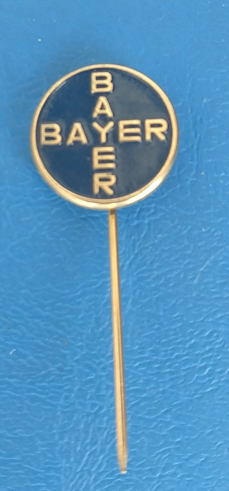 BAYER Germany pharmaceutical company vintage pin badge