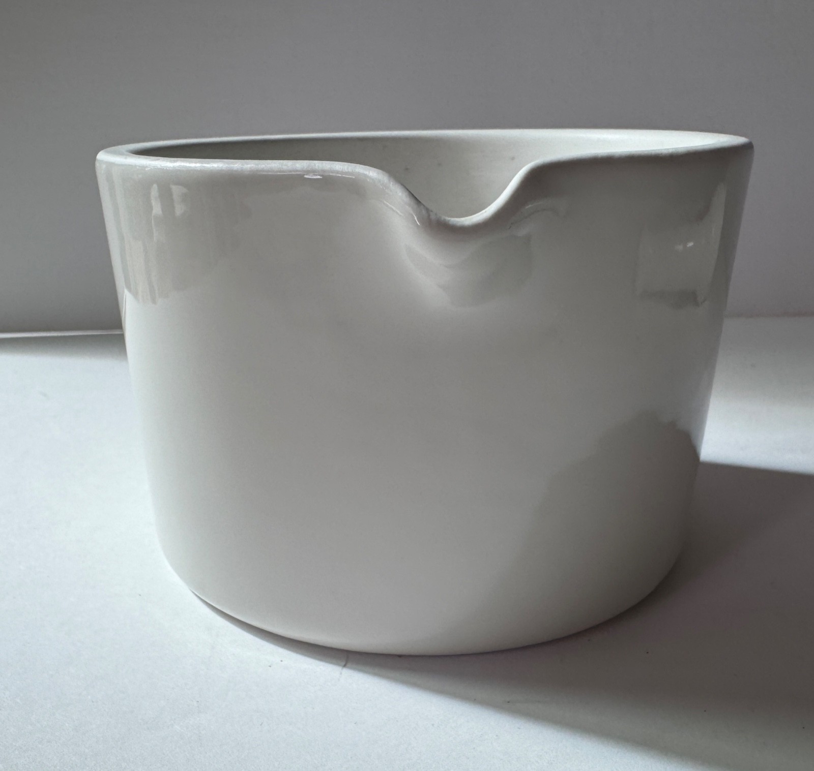 Vintage Mid-Century MCM Lab Heavy White Porcelain Cooper Mortar & Pestle 1950s