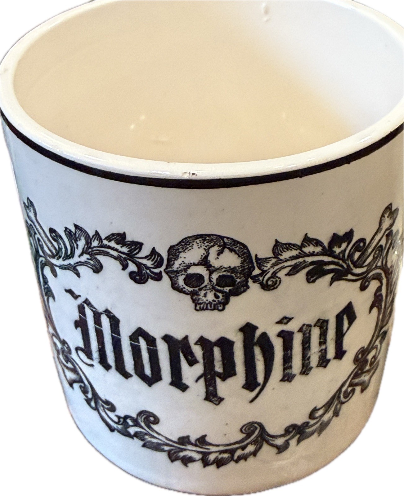 Vintage 1950s Morphine Novelty Apothecary Coffee Mug – Warning Habit Forming