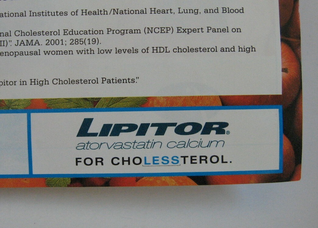 2001 Pfizer Lipitor Food For Thought Information Sheet