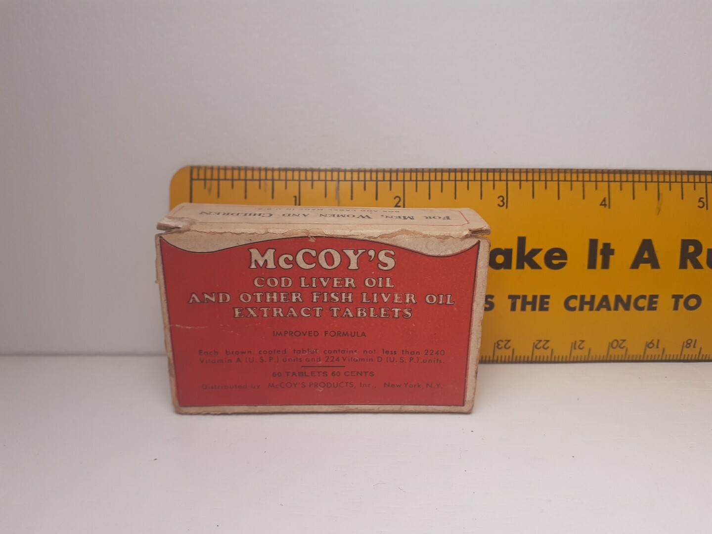 1940-50s Vintage McCoy’s Cod Liver Pills Cardboard Box