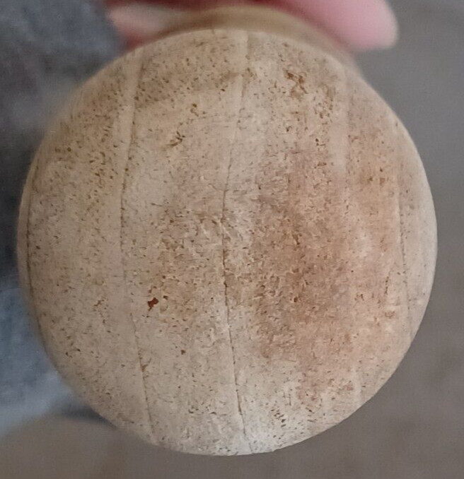 Hand Carved Wood Footed Mortar And Pestle Apothecary Grinder 4.5″ Tall Vintage