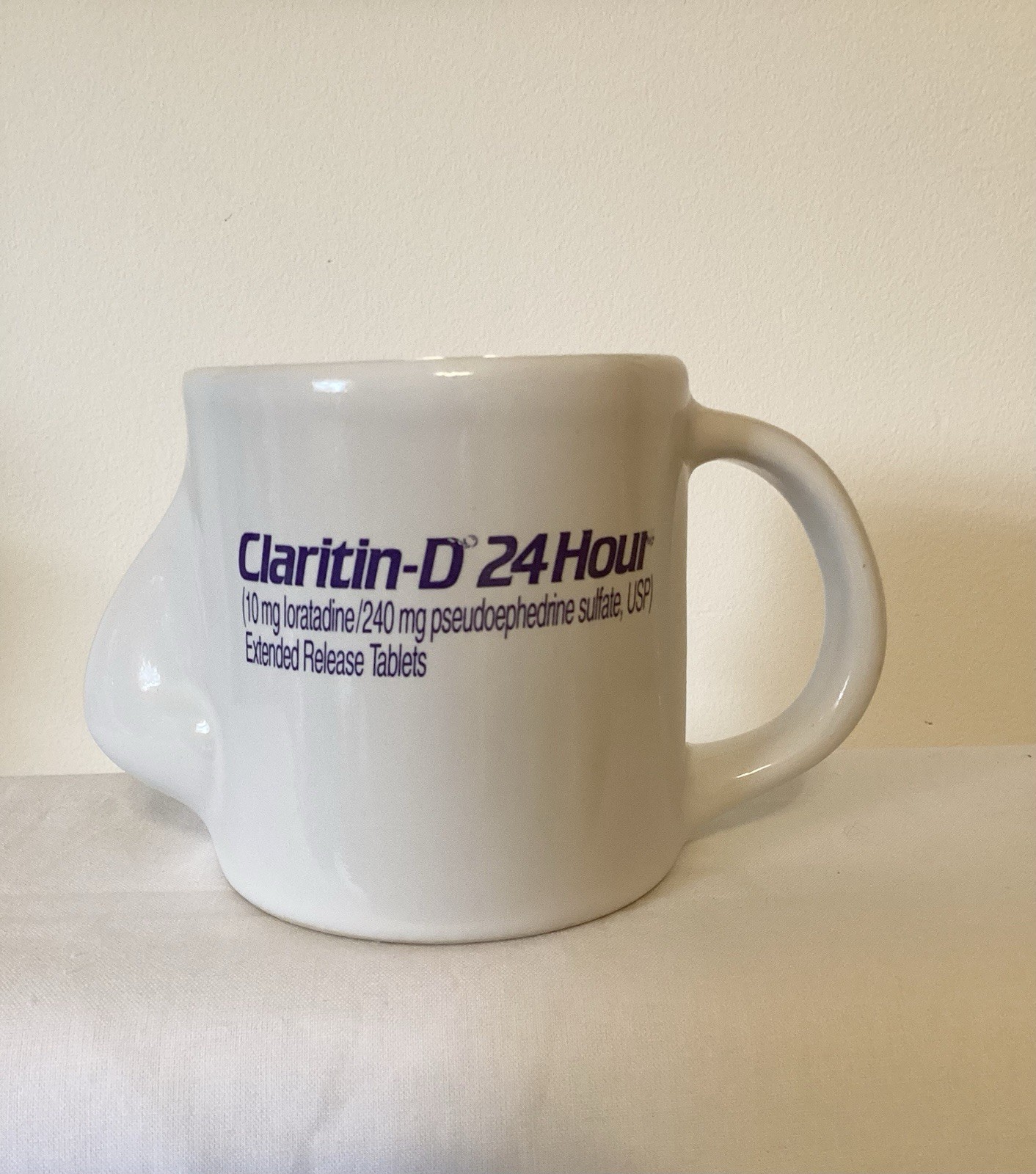 Vintage Pharmaceutical Advertisement “Claritin-D” Coffee Mug Cup Nose Cup