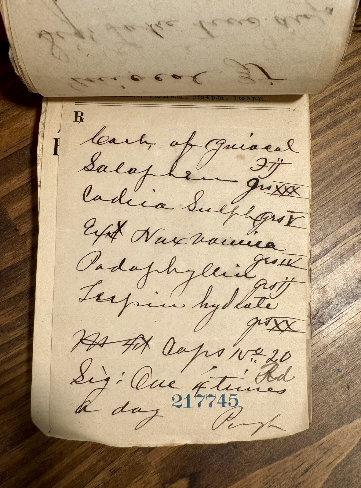 Antique prescriptions April 1900: Chloroform, Codeine, Wine, Lithium etc.