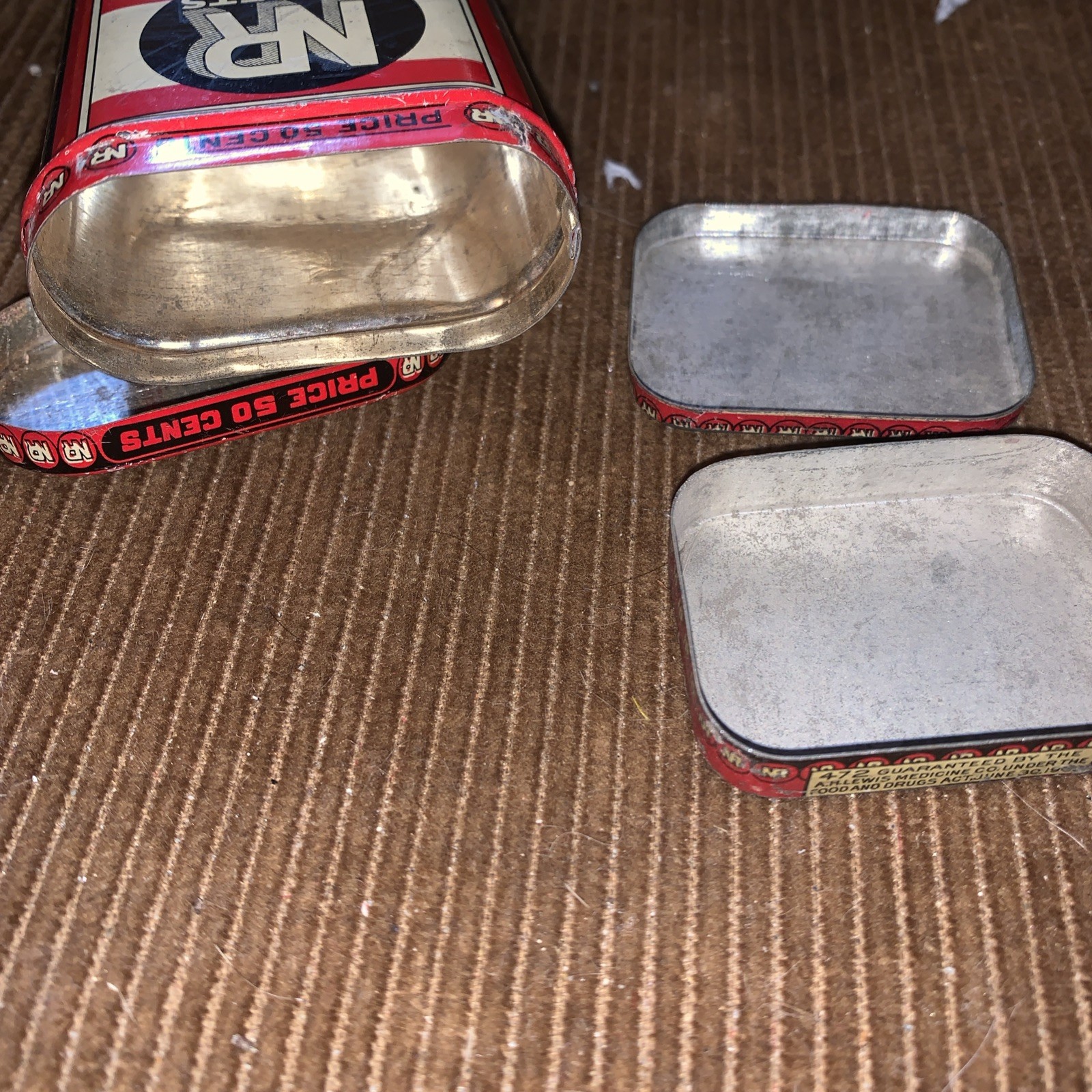 Antique A.H.LEWIS Medical Co -NR Tablet Canasters With Lids Two Pc Set Empty