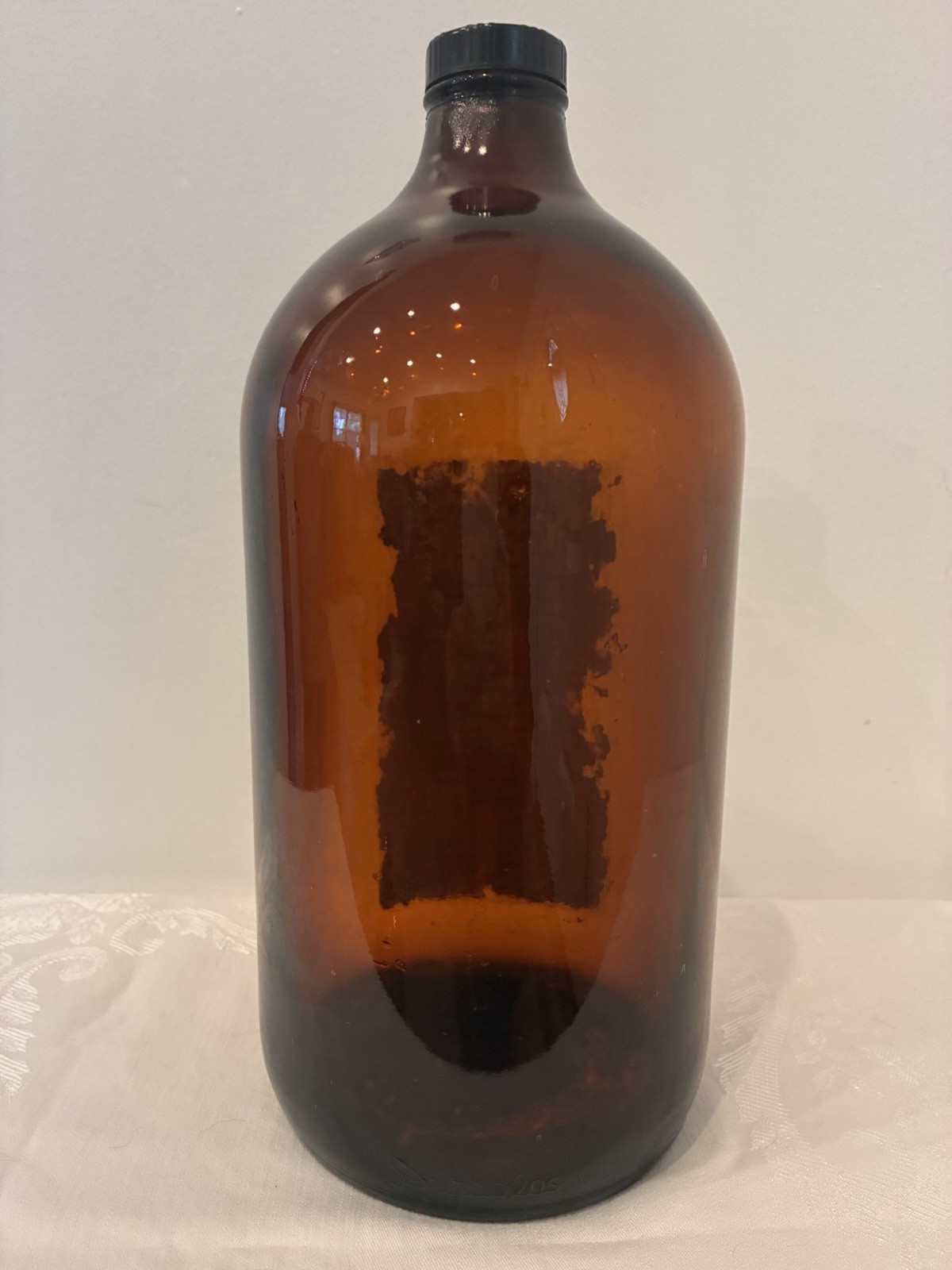 Pair Amber Glass Gallon Medicine Bottle Surgical Doctors Office Cough Syrup