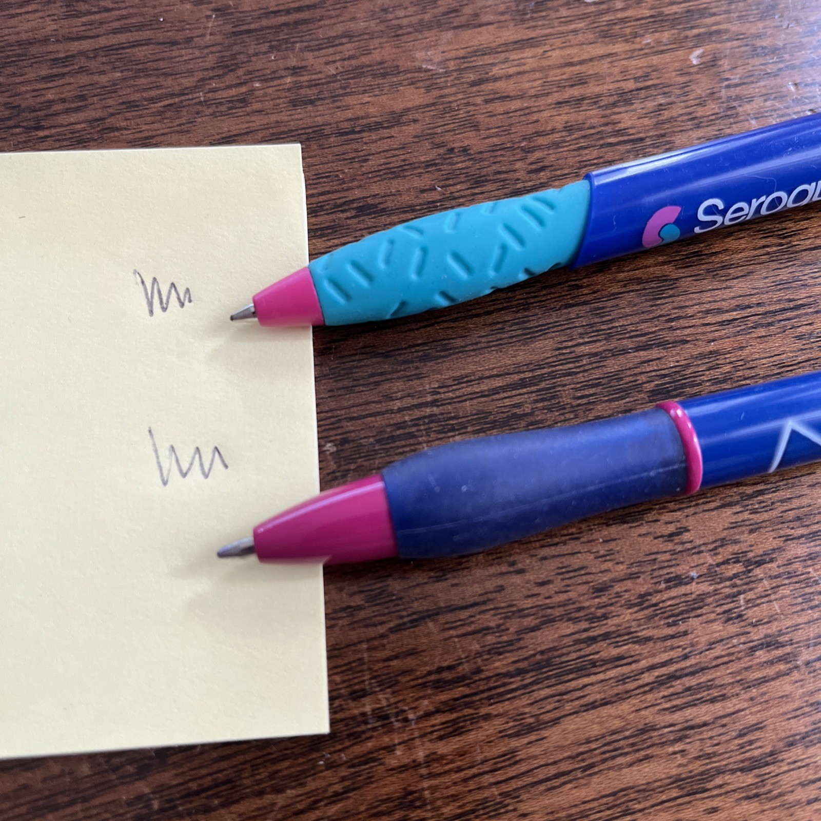 Lot of 2 Drug Rep SEROQUEL Medical Pharmaceutical Pens Blue Teal Working Tested