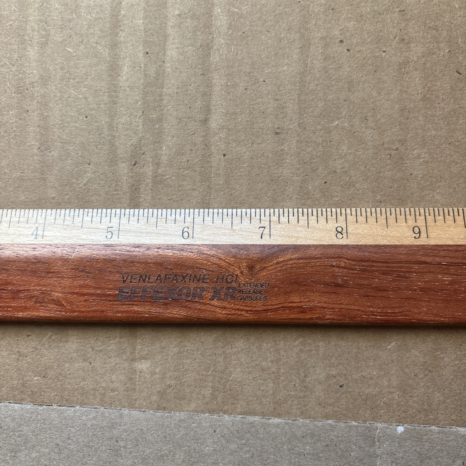 Effexor XR Wooden Ruler Pharmaceutical Drug Rep Promo Advertising