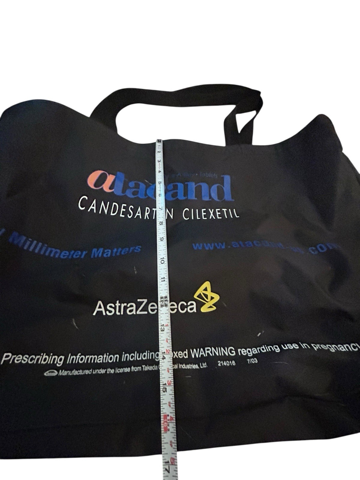 Astrazeneca Atacand Candesartan Cilexetil Drug Rep Merch Zippered Black Bag