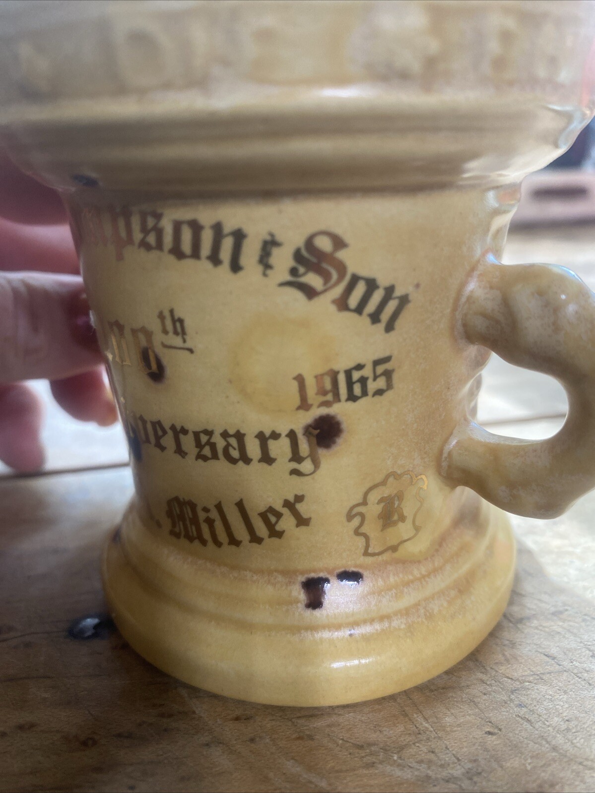 Vintage E.K. Thompson & Son 100th Anniversary Advertising Mortar & Pestle