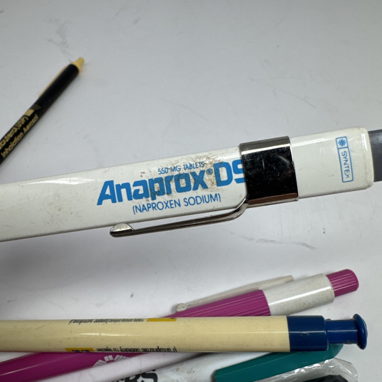 drugs pharmaceutical pens vintage x6 rep advertising Untested