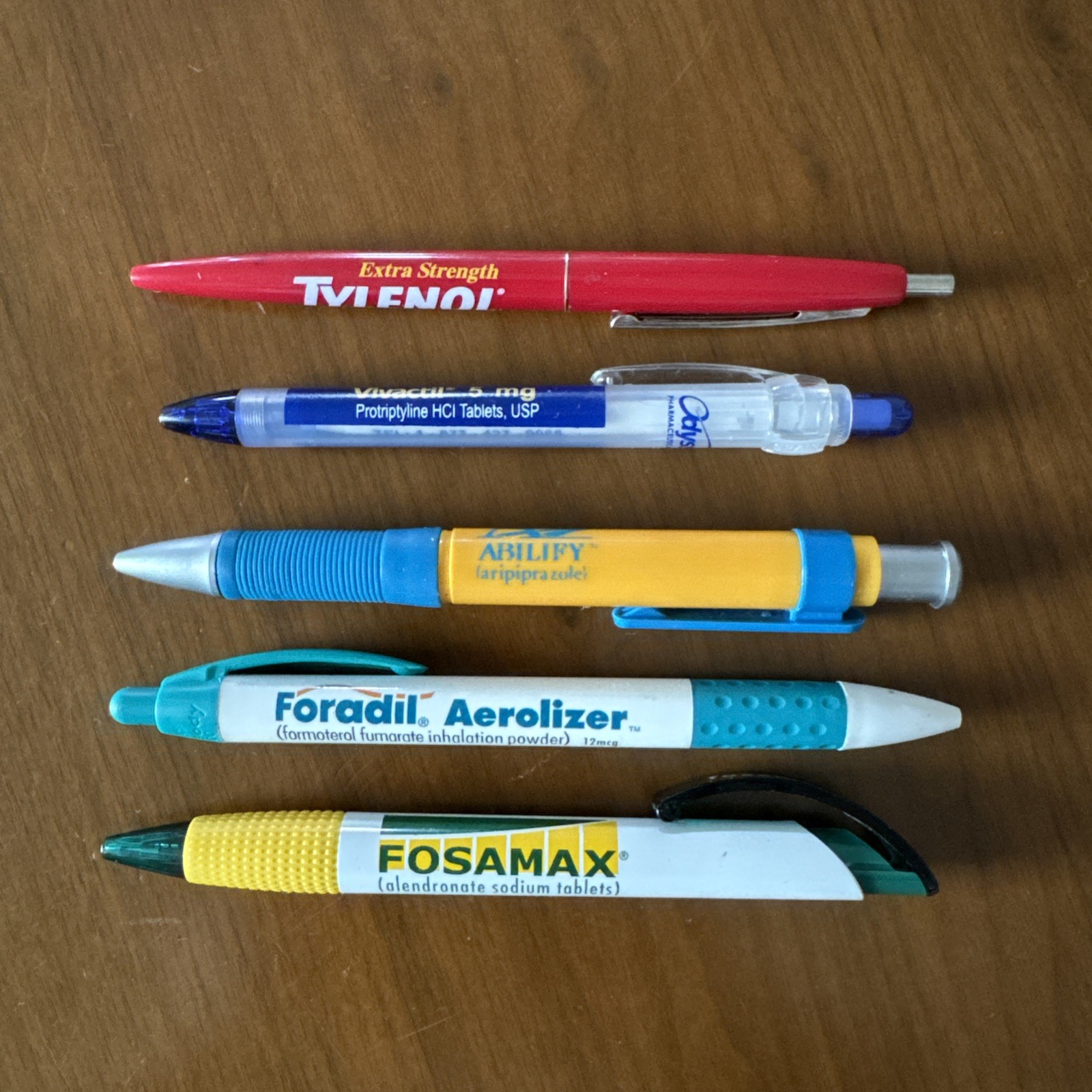 LOT OF 5 Unique Vintage Pharmaceutical Pens Drug Rep Promo Collectibles
