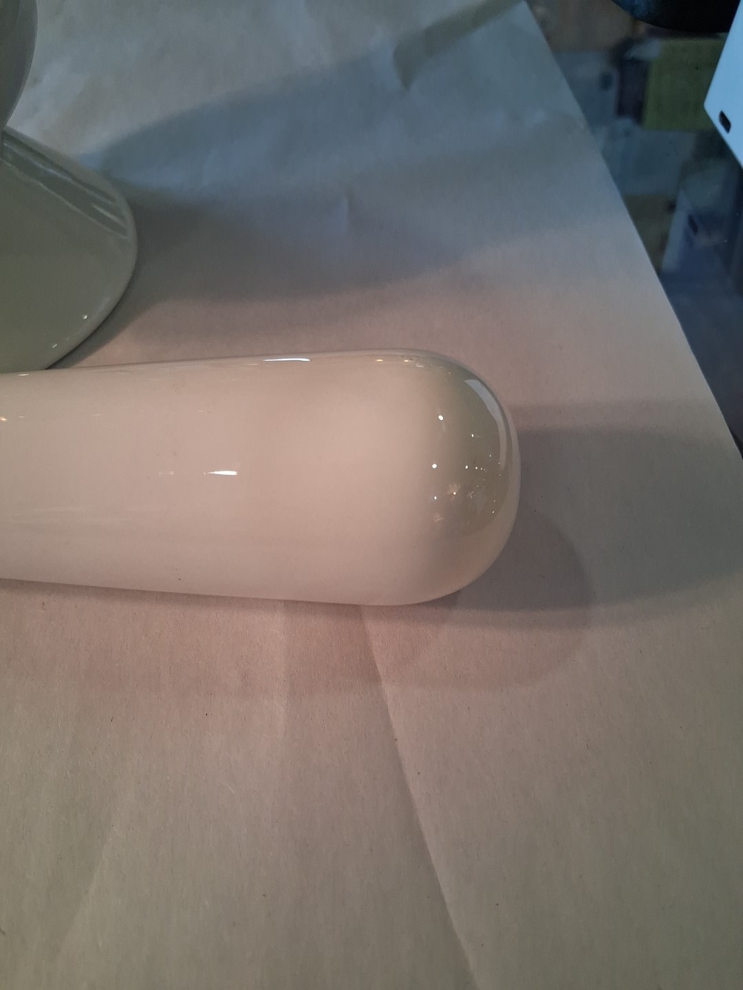 Vintage Owens Illinois RX Pharmacy Mortar and Pestle Set 7″ Tall White and Gold