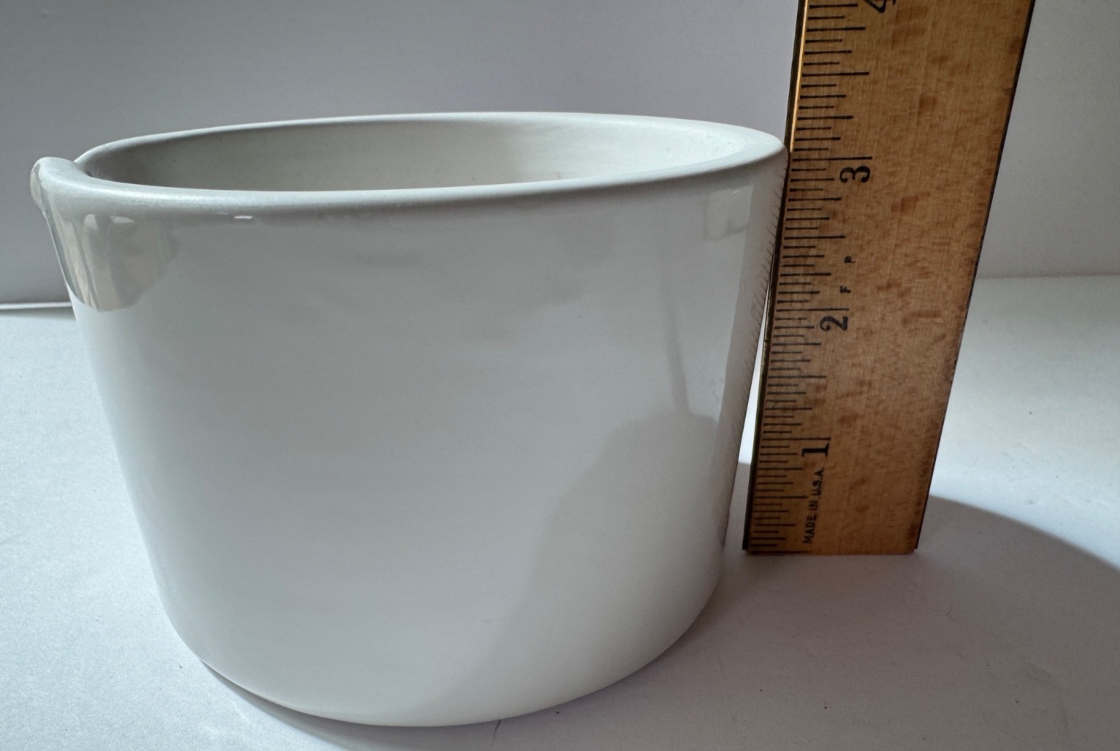 Vintage Mid-Century MCM Lab Heavy White Porcelain Cooper Mortar & Pestle 1950s
