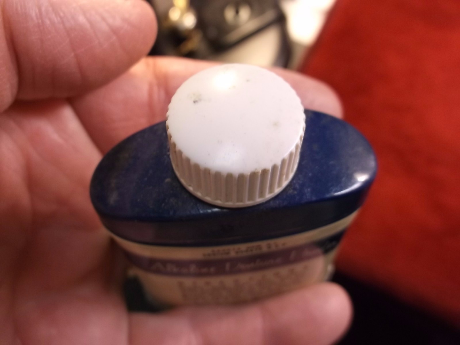 #4 of 4, NEAT OLD VTG ANTIQUE “FASTEETH” ALKALINE DENTURE POWDER TIN, & CONTENTS