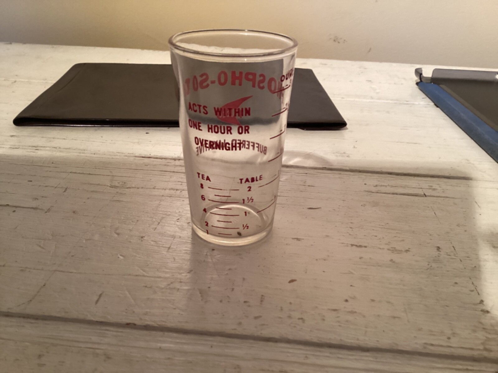 Vintage Phospho-soda Buffered Laxative 3.5″ Advertising Measuring Glass