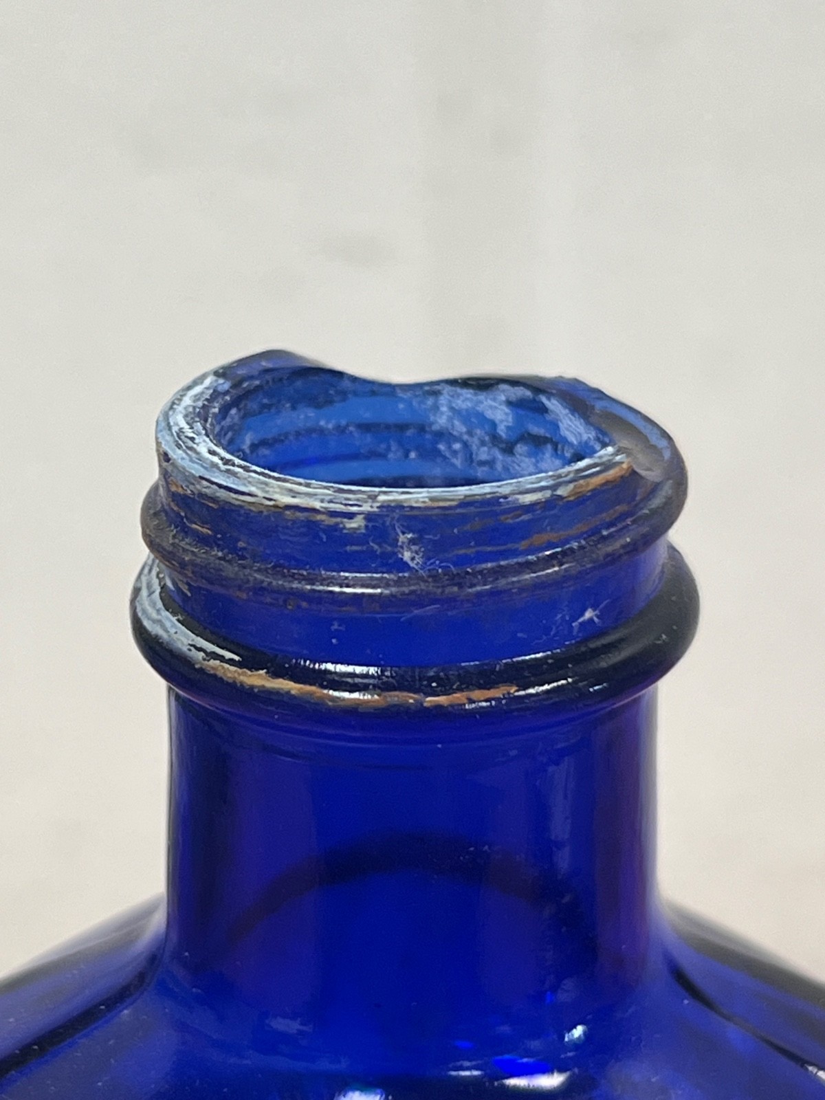 Cobalt Blue Coral Compackage Glass Antique Medicine Pharmaceutical Bottle