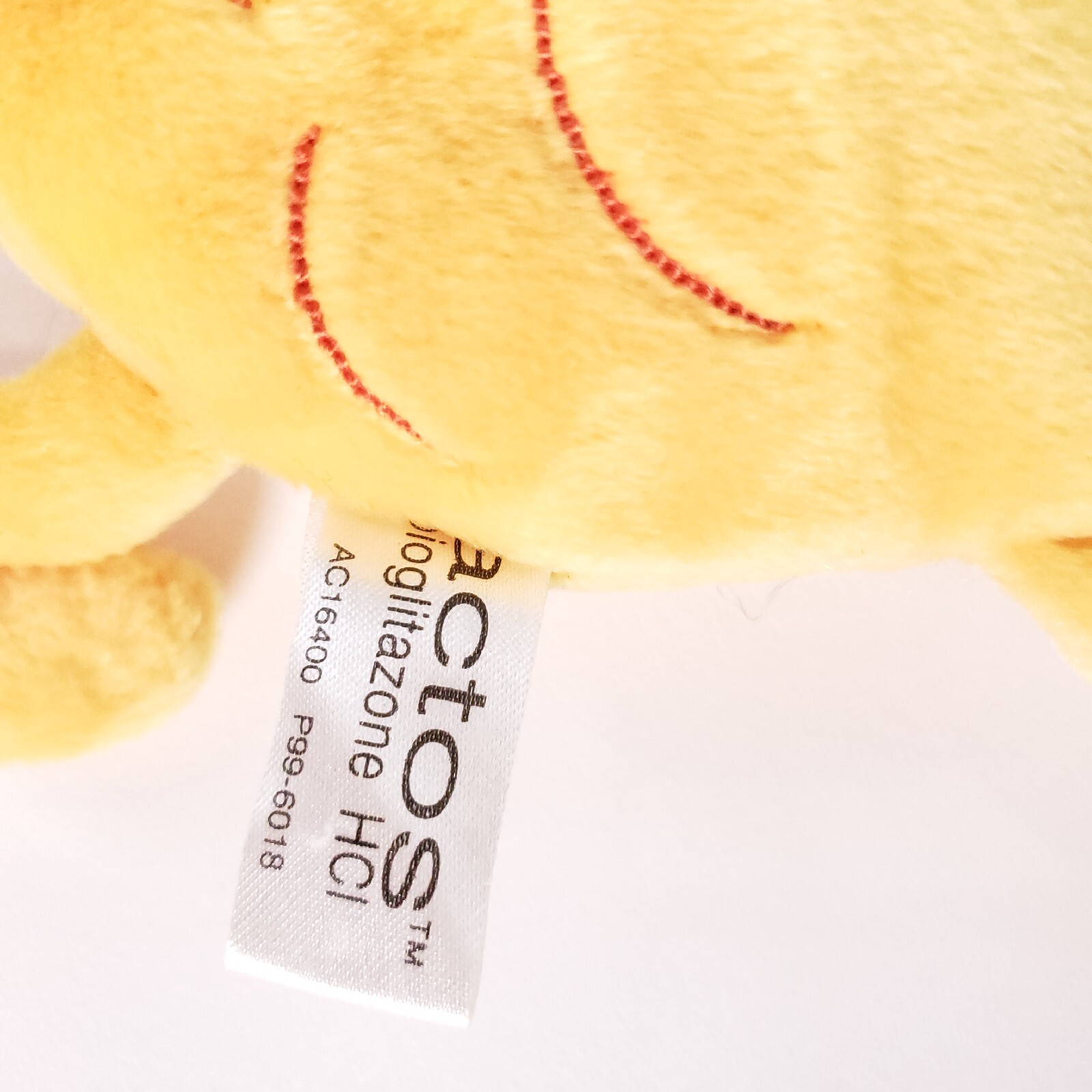 Steven Smith 2 x Actos Pioglitazone HCl Yellow Stuffed Plush Pharmaceutical Toy