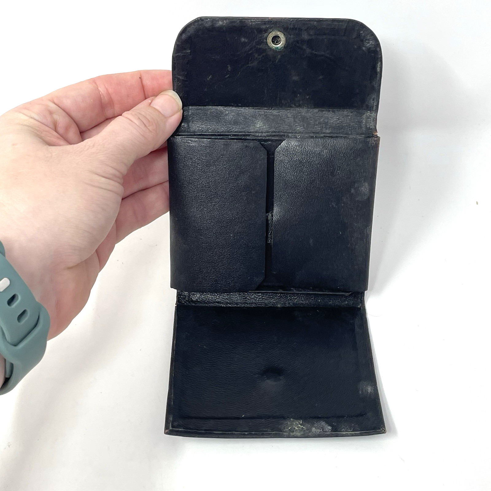 EMPTY Antique Leather Physician’s Folding Wallet Case – Vintage Medical Field