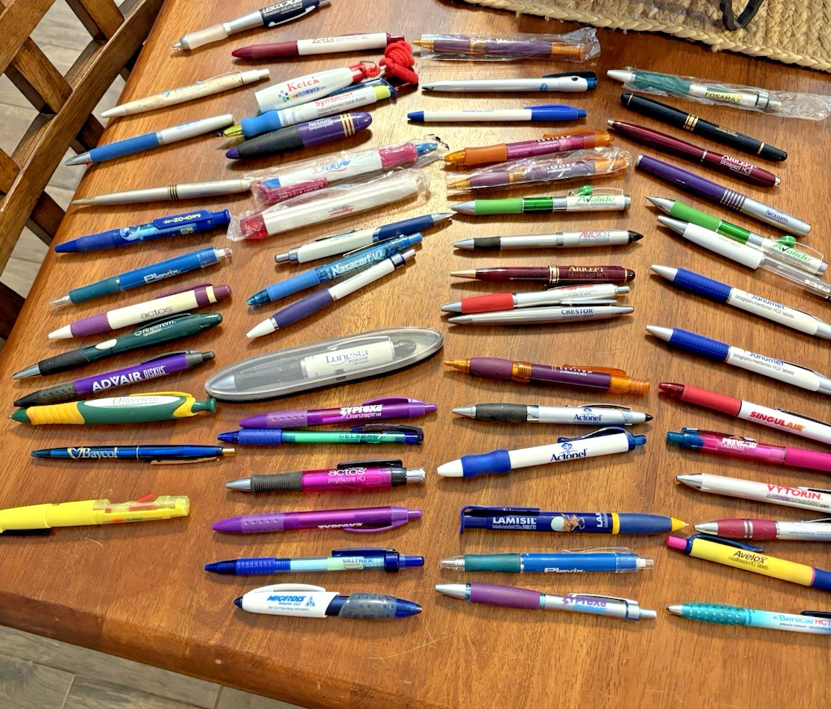 Lot 58 Metal and Plastic Pharmaceutical Drug Rep Pens Medical Collectibles