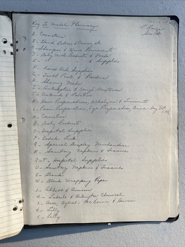 1952 Temple U Pharmacy Notebook Lorraine Lanza Connolly NJ Pharmacist History