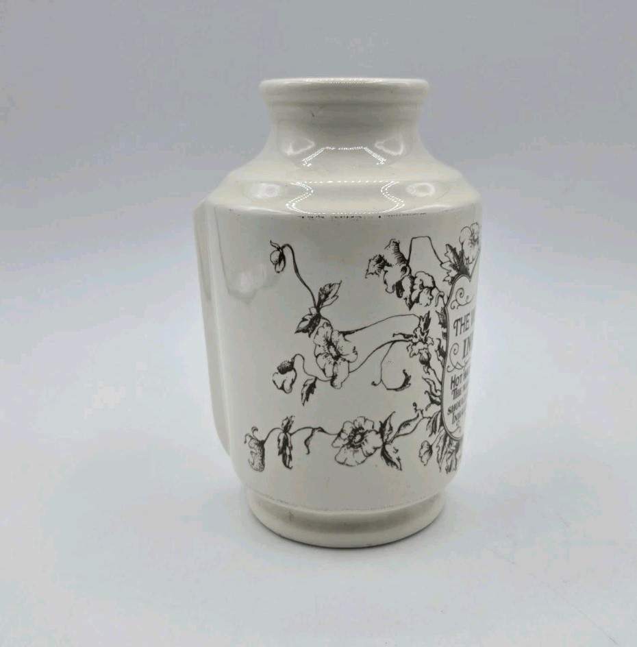 Vintage Westminster Inhaler Ceramic Bottle London Apothecary Style Jar Cork Lid