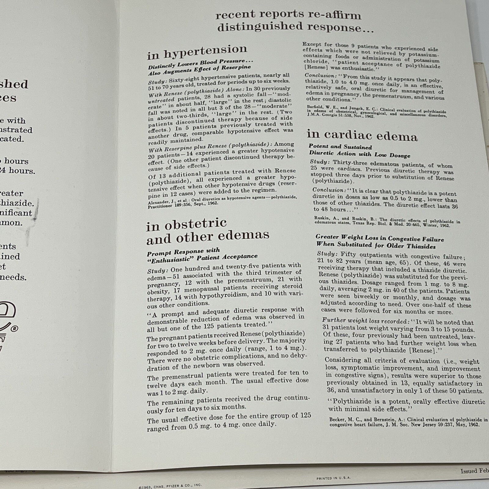 1963 Pfizer Renese Drug Advertising Distinguished Art Prints Brochure Lot Of 4