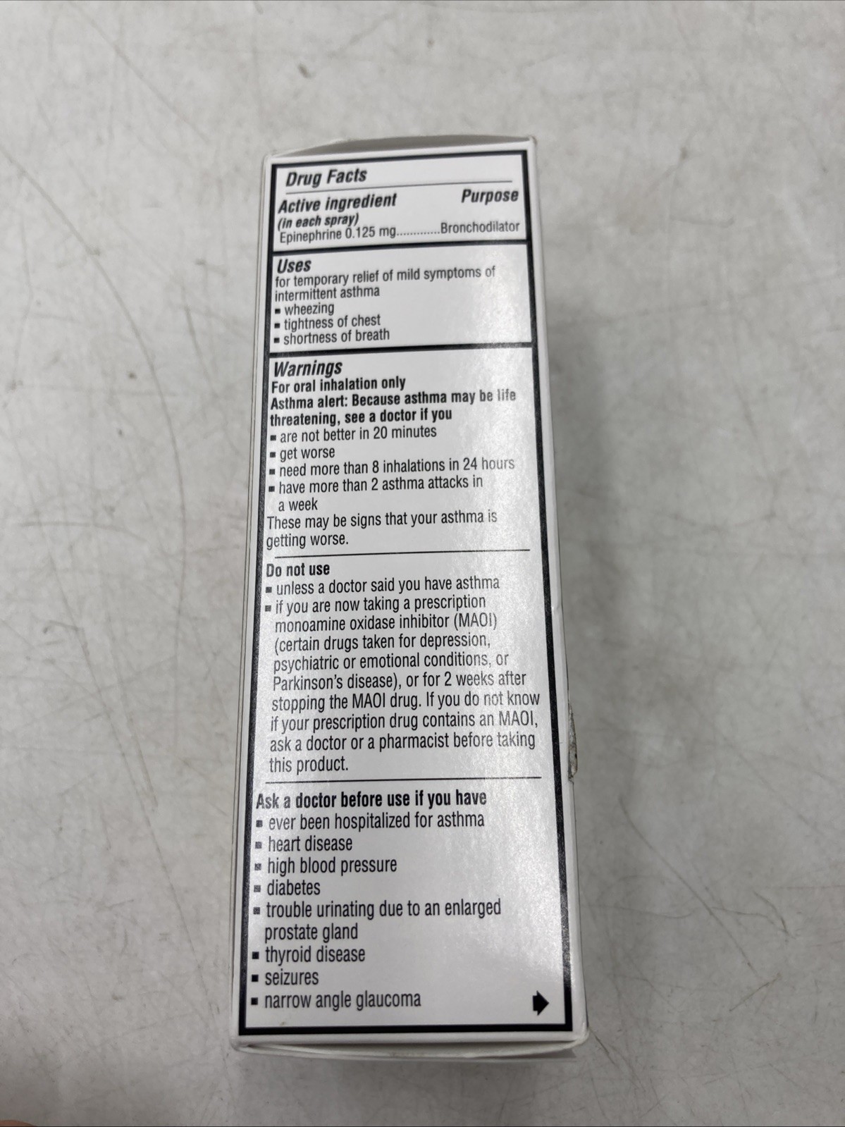 Primatene Mist Epinephrine Inhalation Aerosol 160 Sprays EXP 09/27