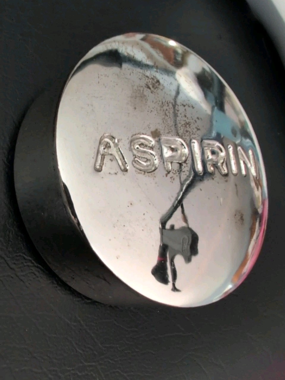 RARE Vintage Silver Oversized Novelty Asprin Paper Weight Pharmaceutical