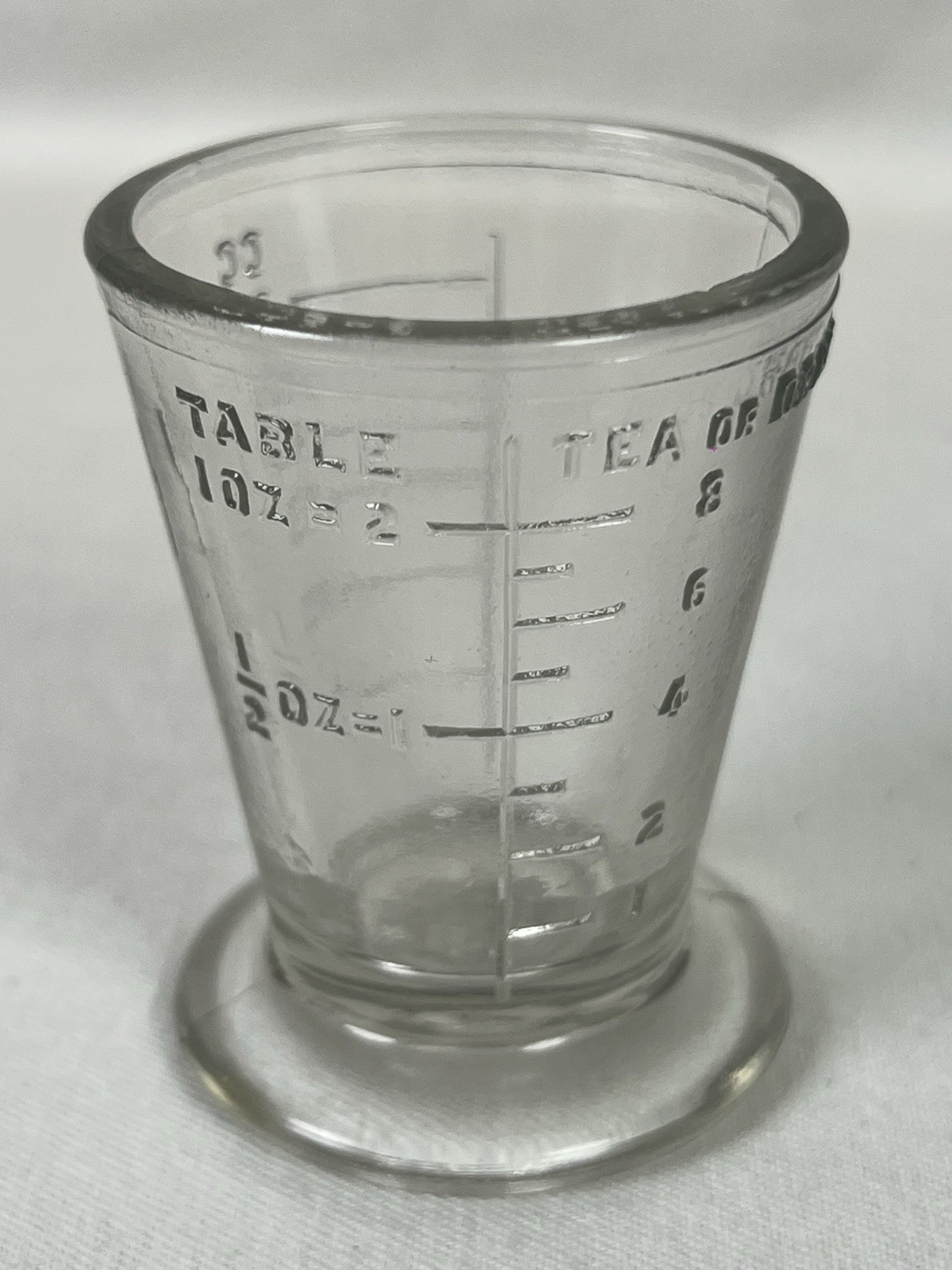 Armstrong Cork De Luxe Medicine Glass Measuring CCs Drams Teaspoon Tablespoon