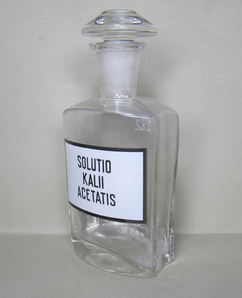 Vintage Medical Science Glass Bottle,Germany,SOLUTIO KALII ACETATIS