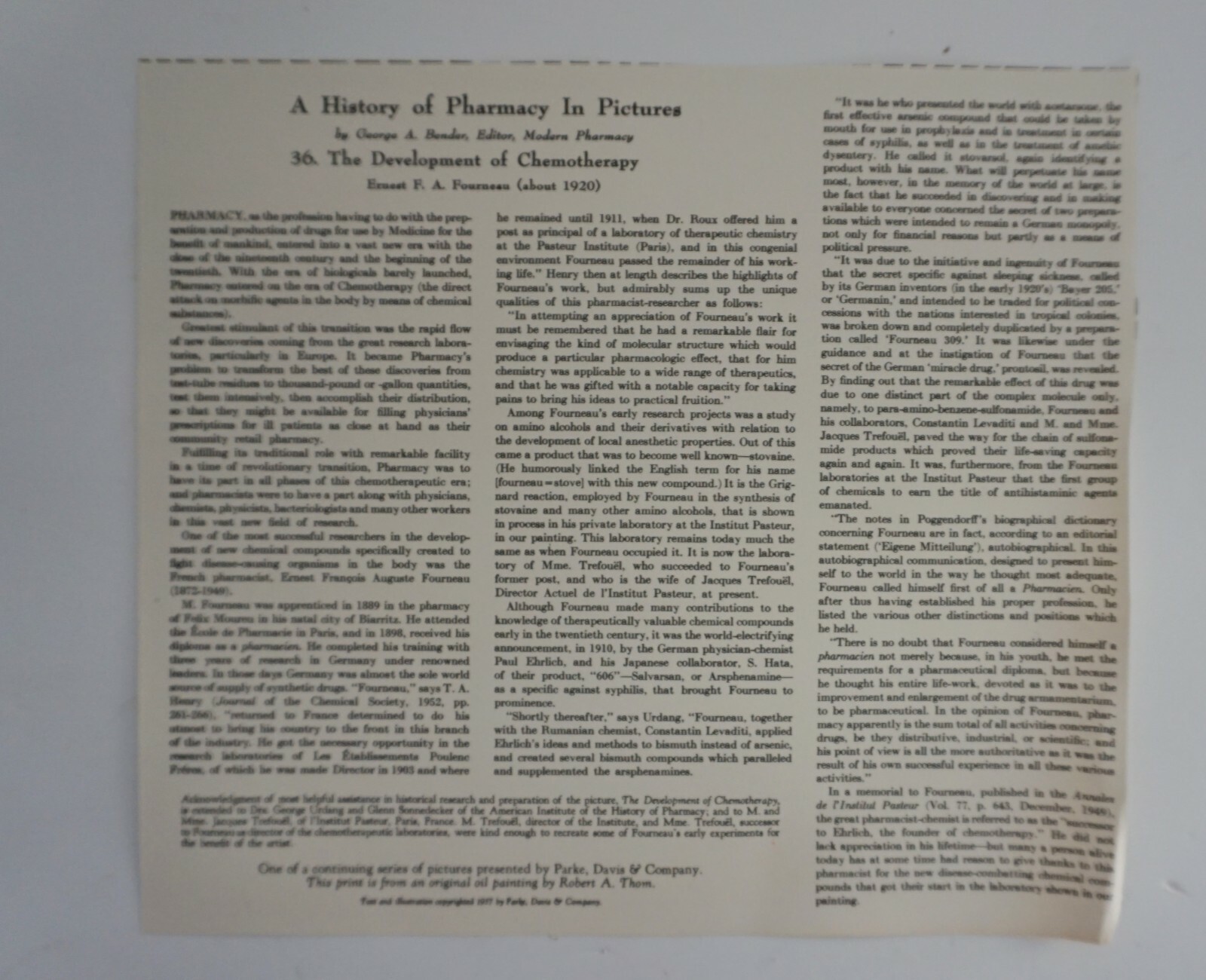 History Pharmacy Pictures Robert Thom The Development of Chemotherapy Print