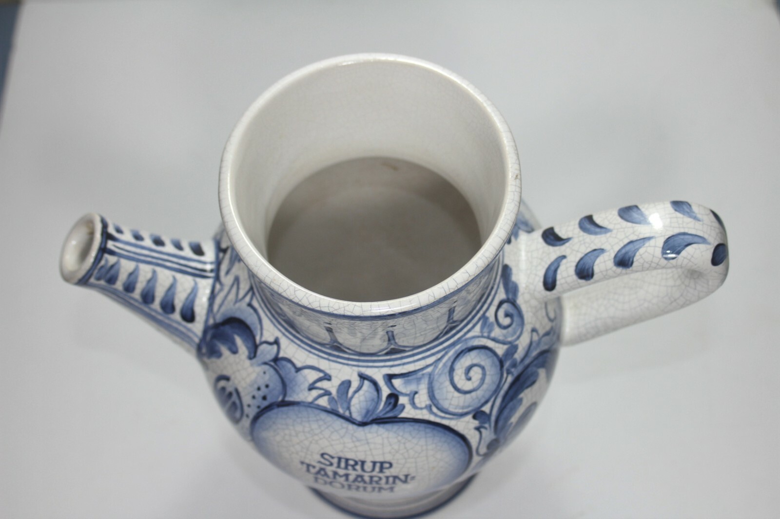 Italian Majolica Apothecary jar, Sirup Tamarin Dorum