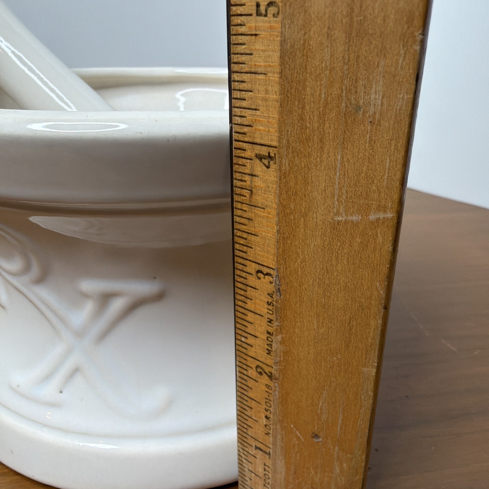 VINTAGE RX Pharmacy DISPLAY Large Mortar and Pestle White