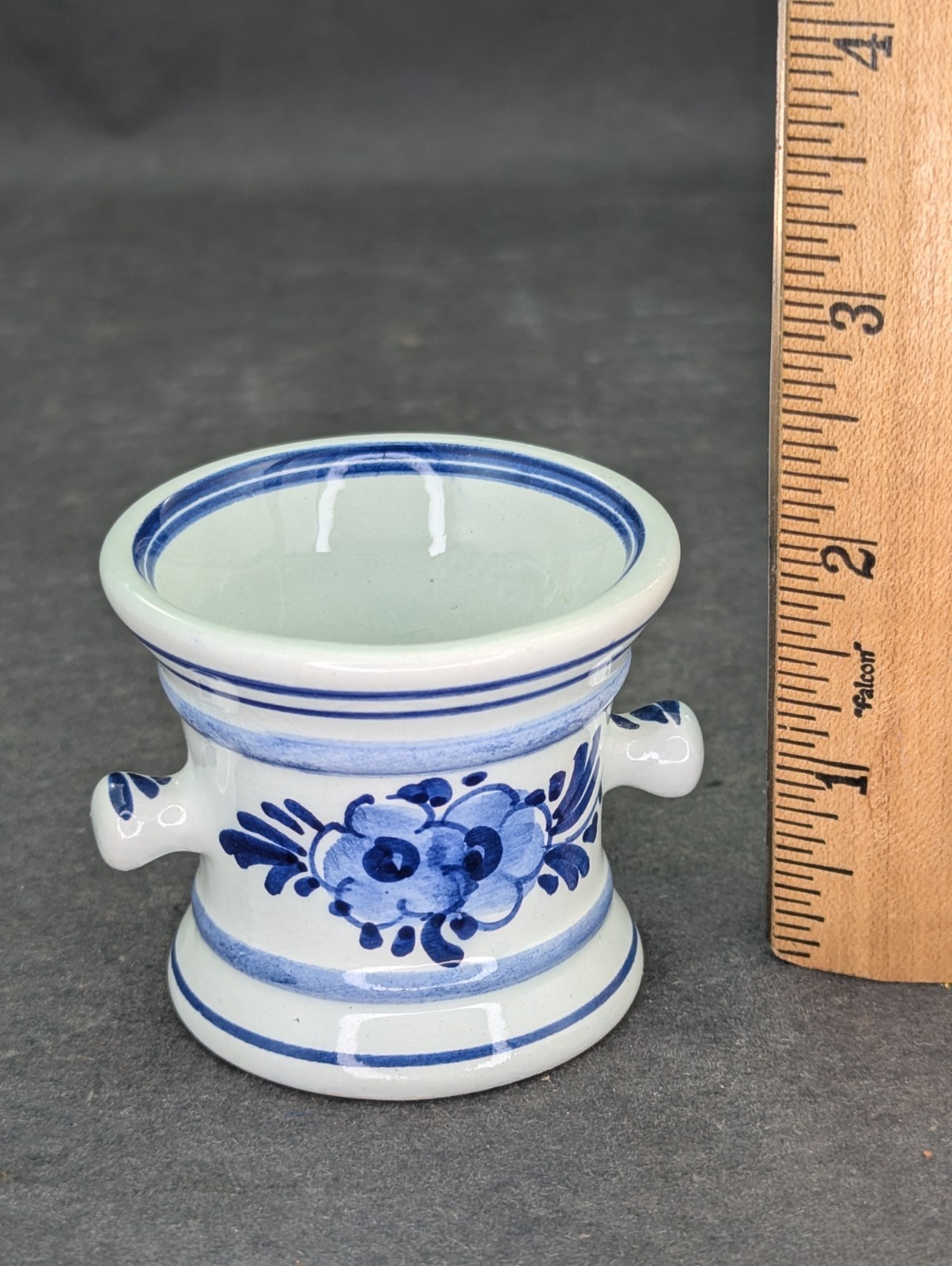 Delfts Squibb Mini Blue White Porcelain Pestle RX Pharmacist Apothecary Vtg