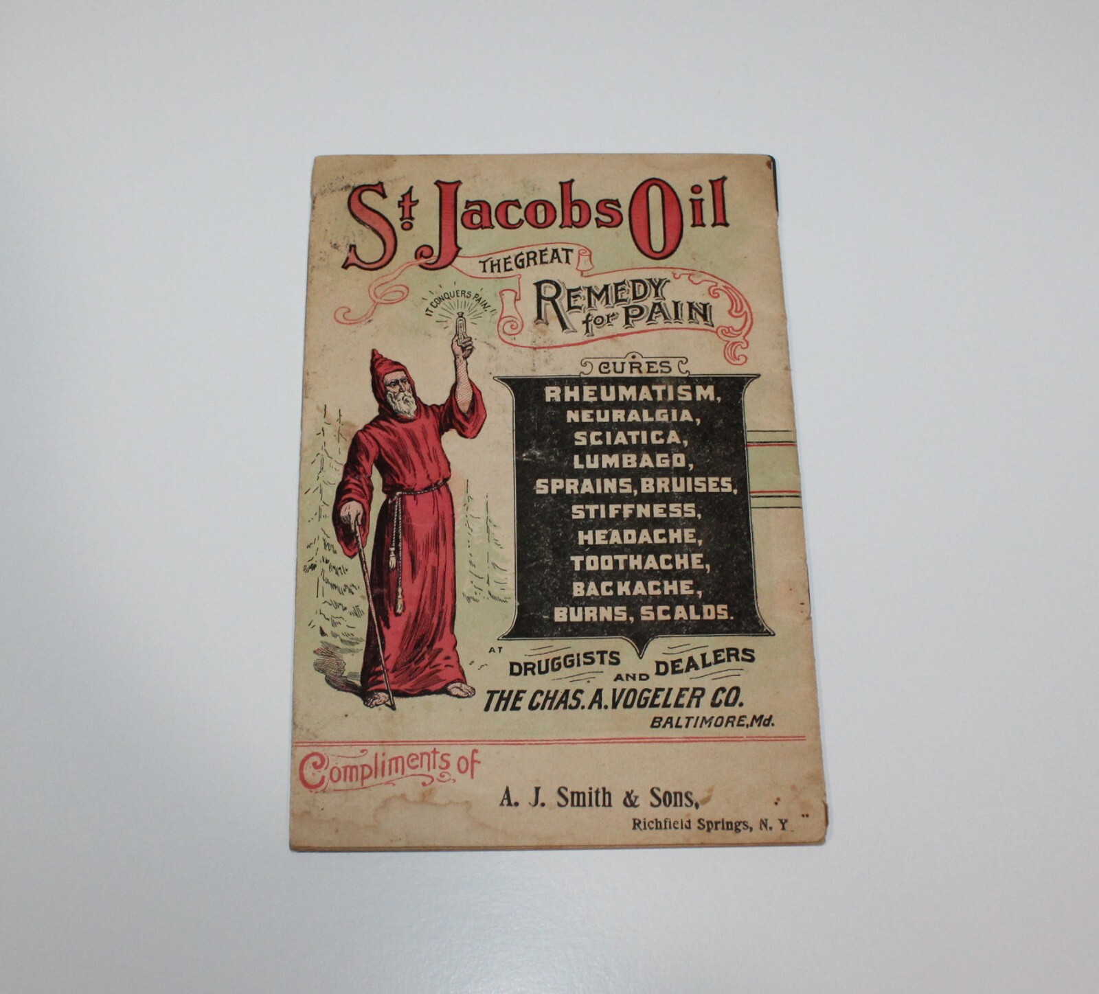 Vintage 1897 Medical Cure Pharmacy Chas. A. Vogeler Co. St. Jacobs Oil Cookbook