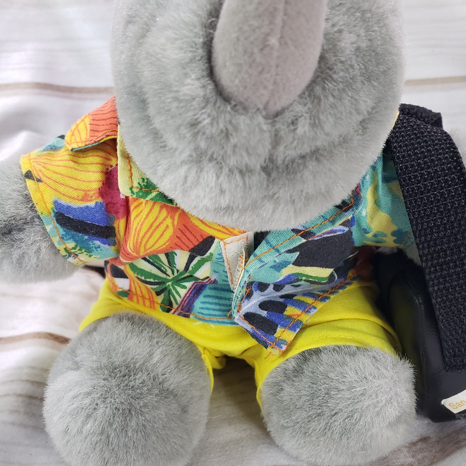 Rhinocort Promotional Plush Rhinoceros Tourist Hawaiian Shirt Has Wear 6 Inch